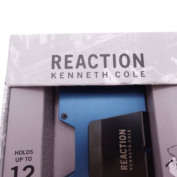 NIB Kenneth Cole Reaction Hardside Card Case Wallet Blue RFID Protection - Picture 3 of 6